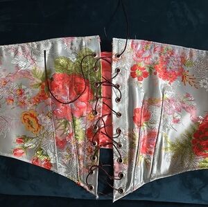 Floral Satin Corset Top Medium